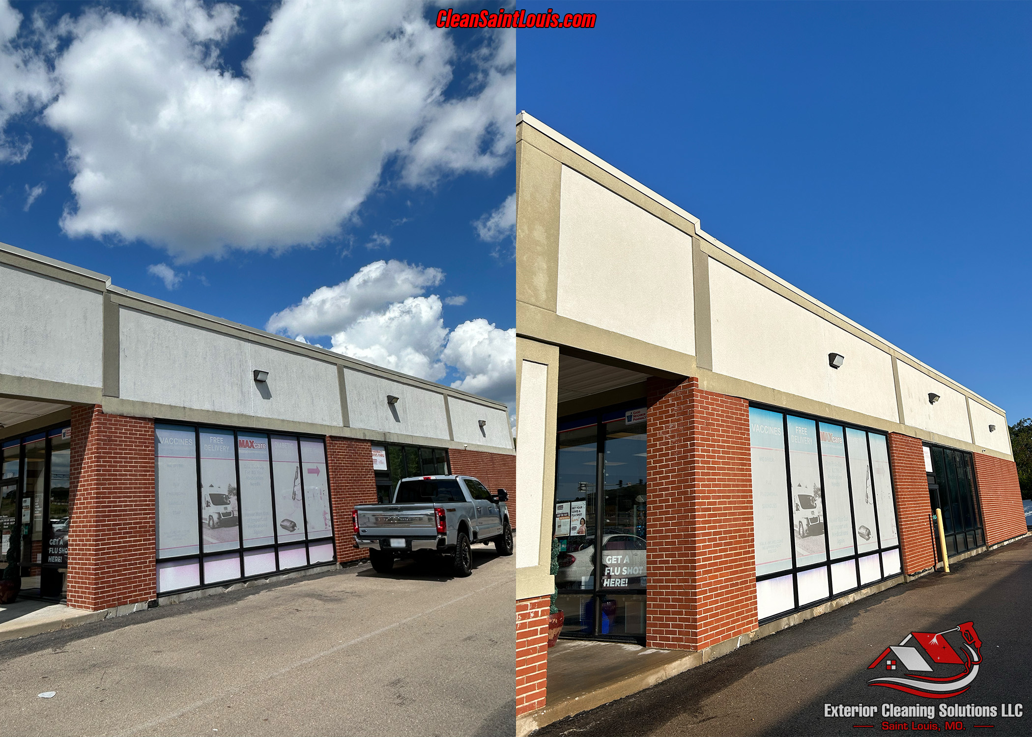 Commercial Pressure Washing In Imperial, MO - Stucco Building Cleaned with Soft Washing