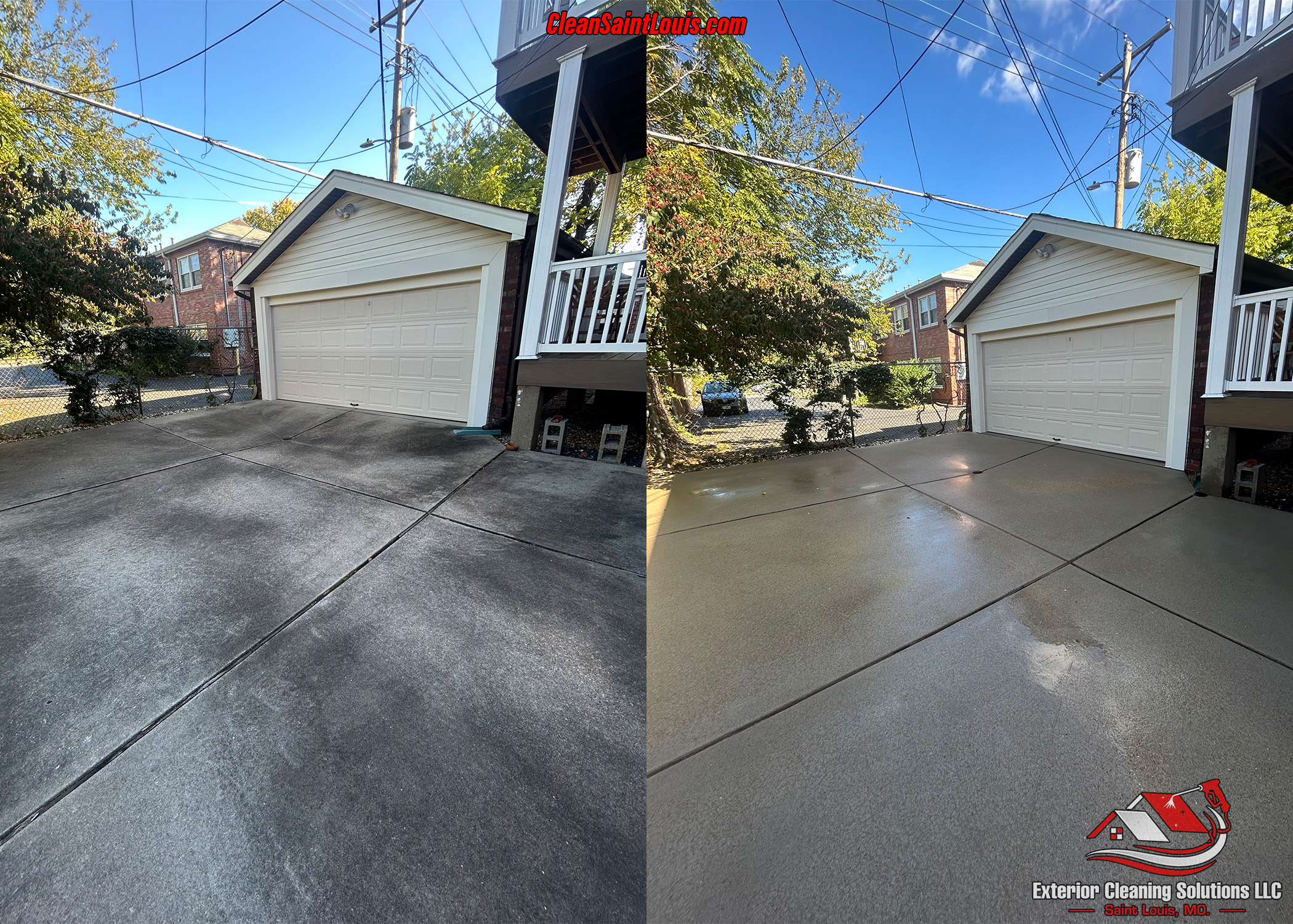 Expert Concrete Cleaning and Driveway Washing in University City, Missouri.