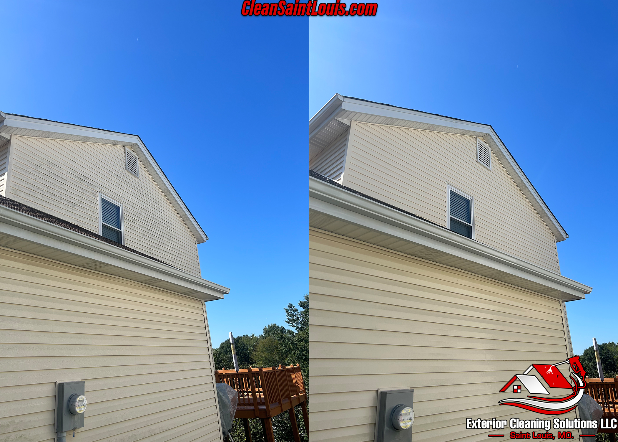 High Quality Residential Pressure Washing and Exterior Mold Removal in Saint Louis, Missouri.