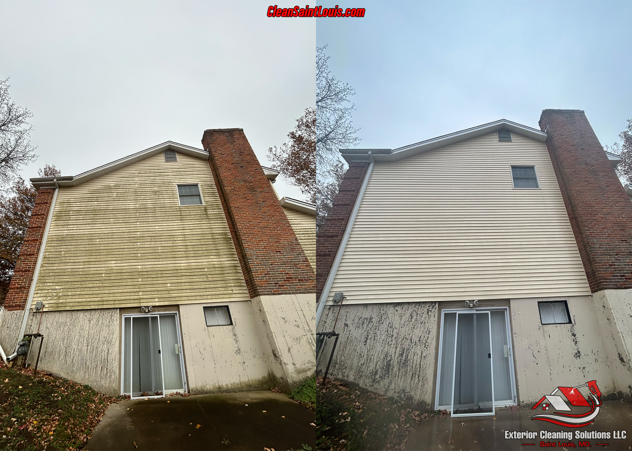 House Washing and Vinyl Siding Cleaning in Chesterfield, MO.