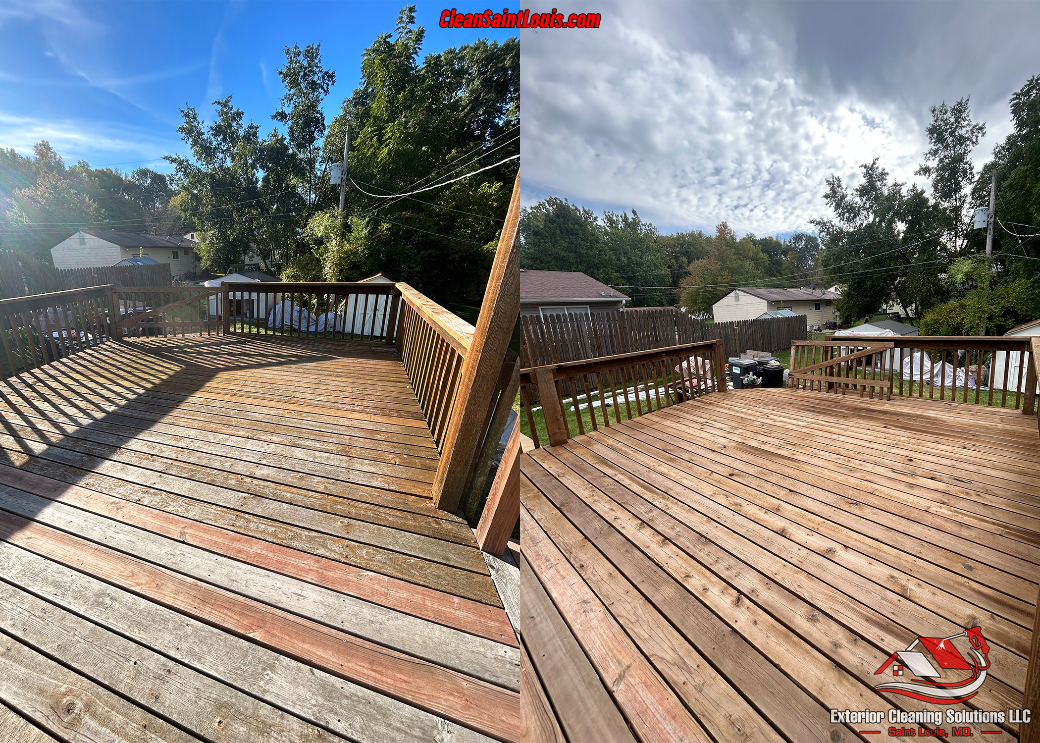 Pro Deck Cleaning and Wood Restoration in Saint Charles, Missouri.