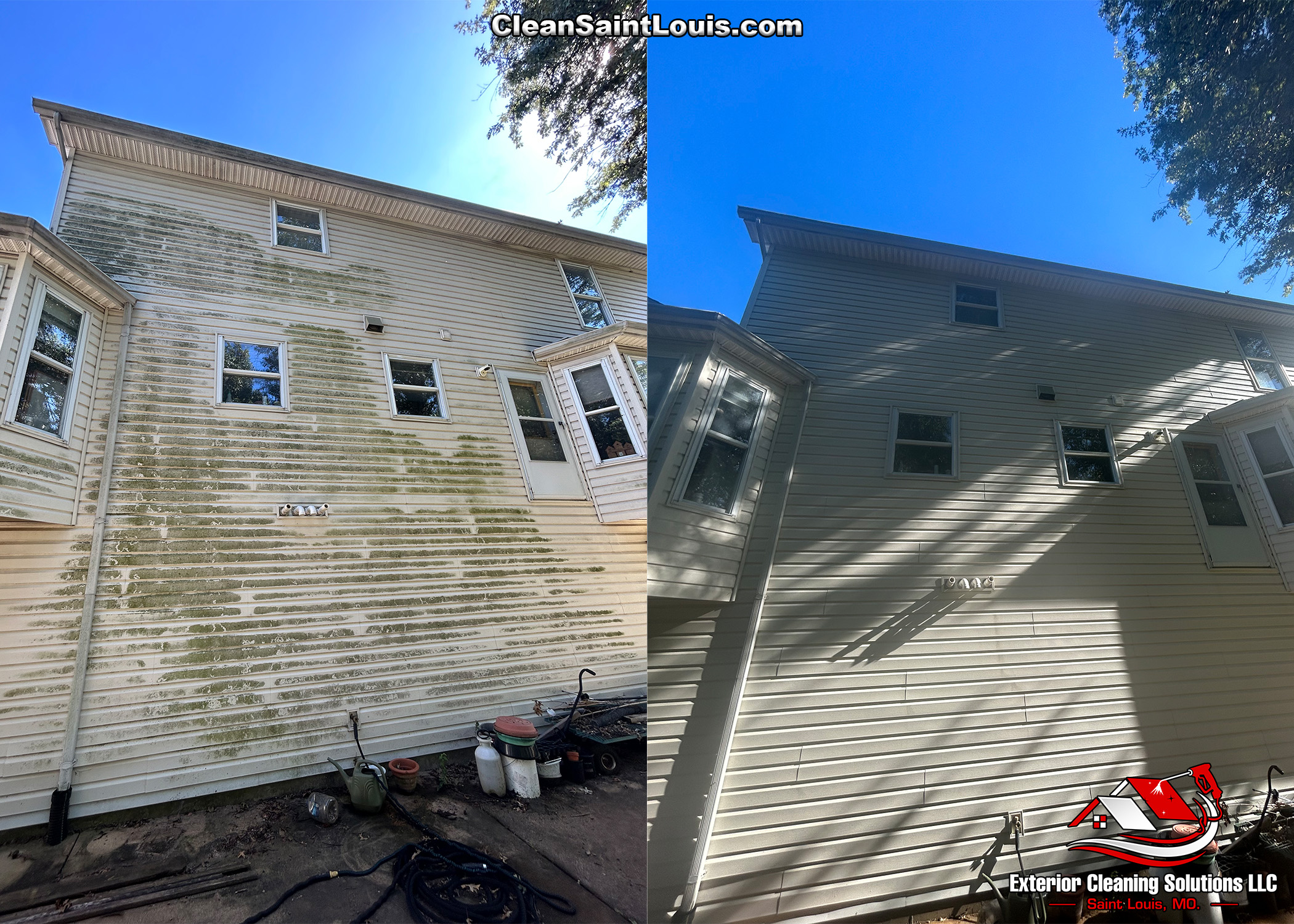 Safe Low Pressure House Washing and Mold Removal in Saint Louis, Missouri.